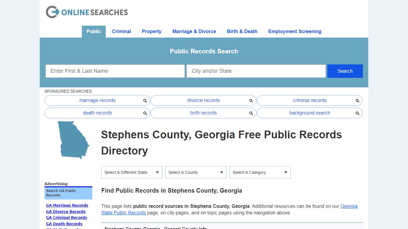 Stephens County, Georgia Public Records Directory