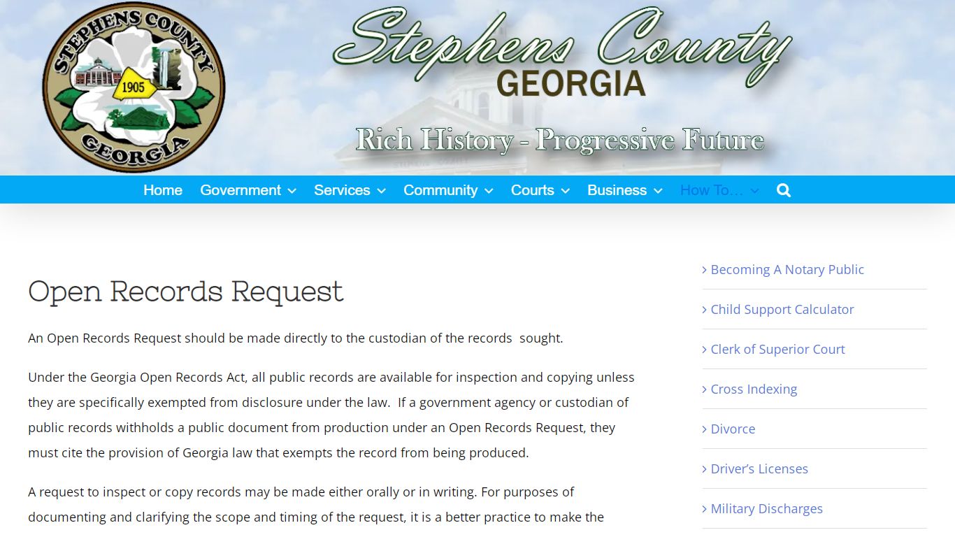 Open Records Request – Stephens County Georgia | Official Site