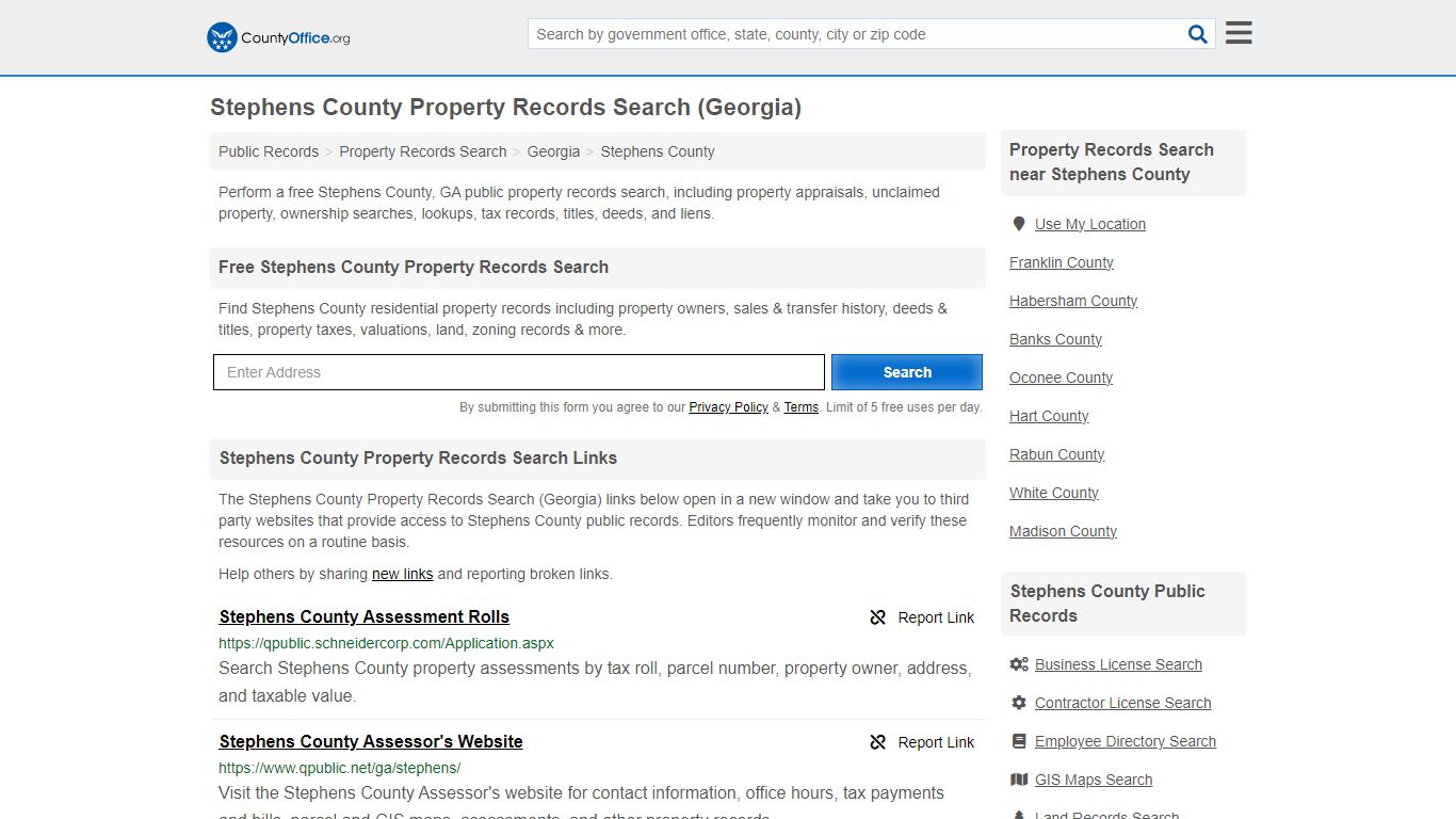 Stephens County Property Records Search (Georgia) - County Office
